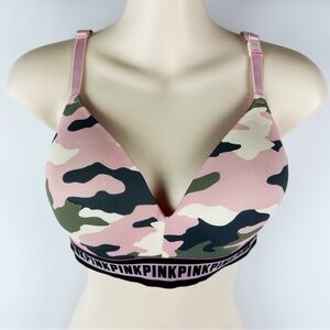Victoria’s Secret PINK Camo Lightly Lined Wireless Bra NEW